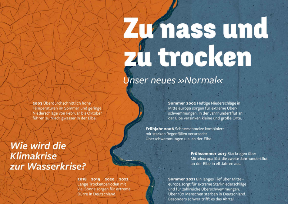 zu nass und zu trocken Plakat mit Zitaten zum Thema